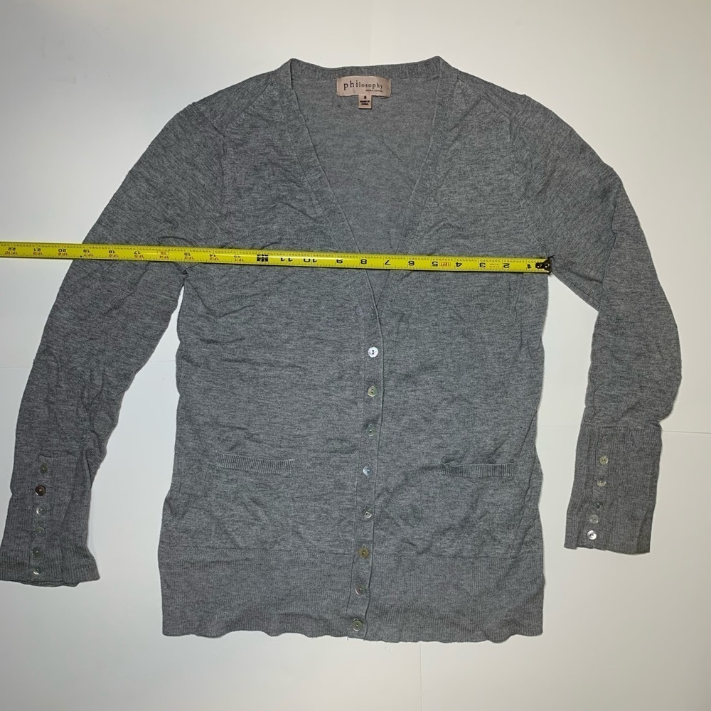 Philosophy Women Grey Cardigan Size Small - Picture 2 of 3
